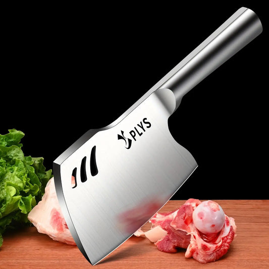 Plys Heavy Duty Bone Chopping Knife Stainless Steel Thickened Blade Butcher Axe with Ergonomic Handle Kitchen Meat Chopper