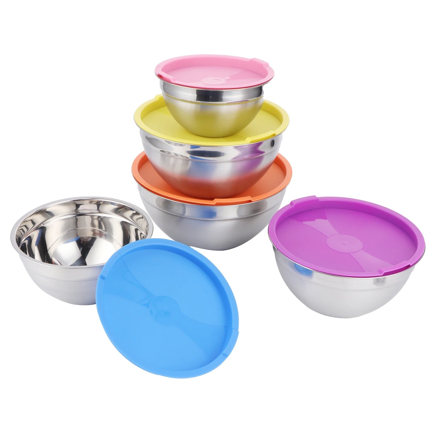 Stainless Steel Mixing Bowl Set with Lids Food Storage Containers for Kitchen Cookware