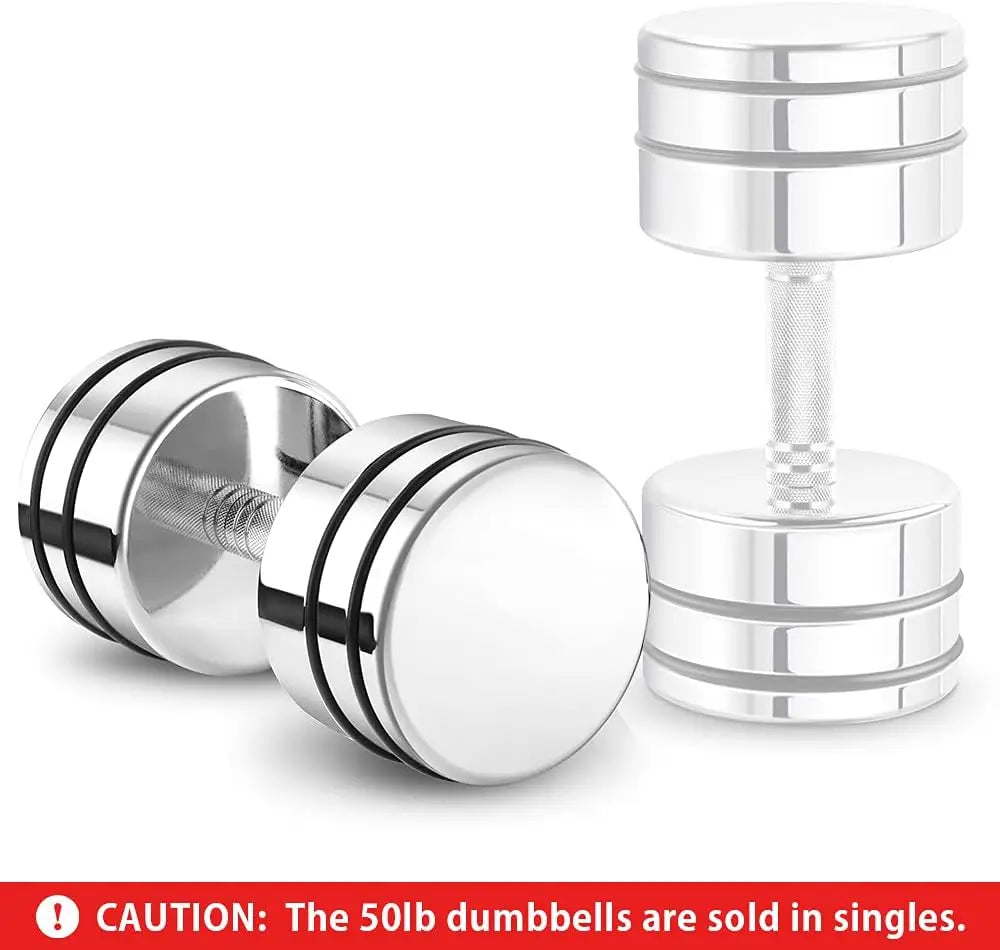 Steel Dumbbells Ultracompact & Adjustable Chrome Dumbbell With Foam Handles 5lb 10lb 15lb 20lb 30lb 50lb Home Gym Work