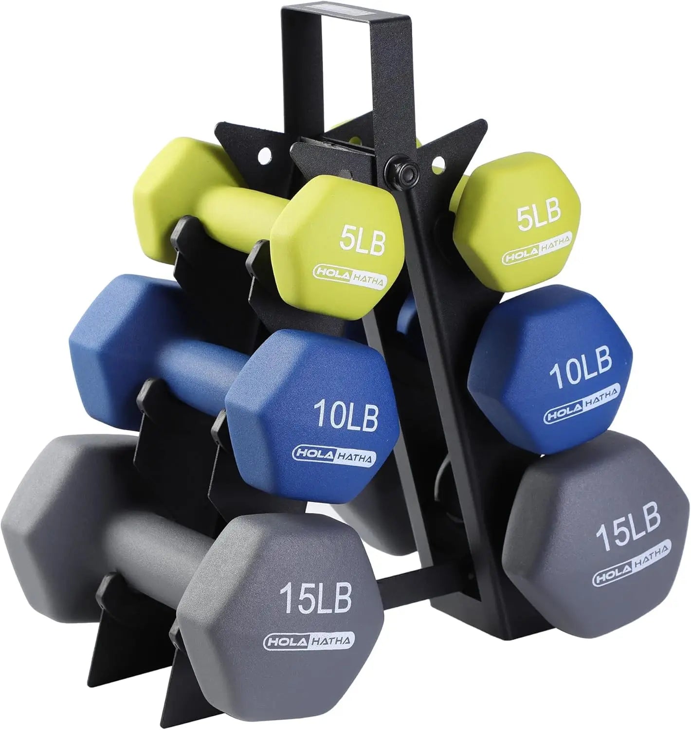 Neoprene Dumbbell Free Hand Weight Set with Rack for Home Exercise and Muscle Toning