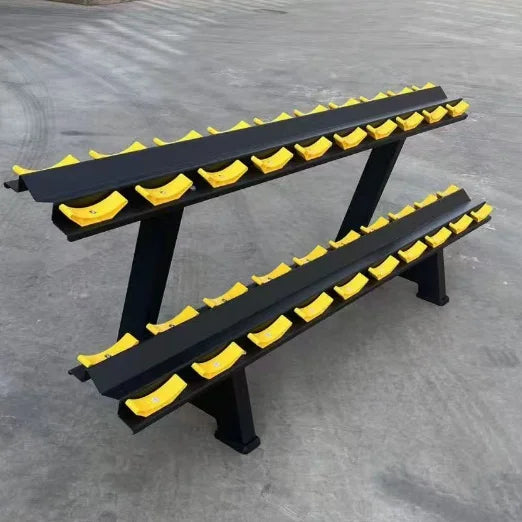 Basic 2 Tier Dumbbell Rack With Customized Logo Made of Steel Iron Metal