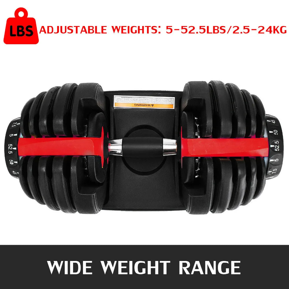 VEVOR Adjustable Steel Dumbbell 24KG 40KG 52.5LBS 90LBS Red Black for Home Gym Arm Muscle Training with QuickLock System