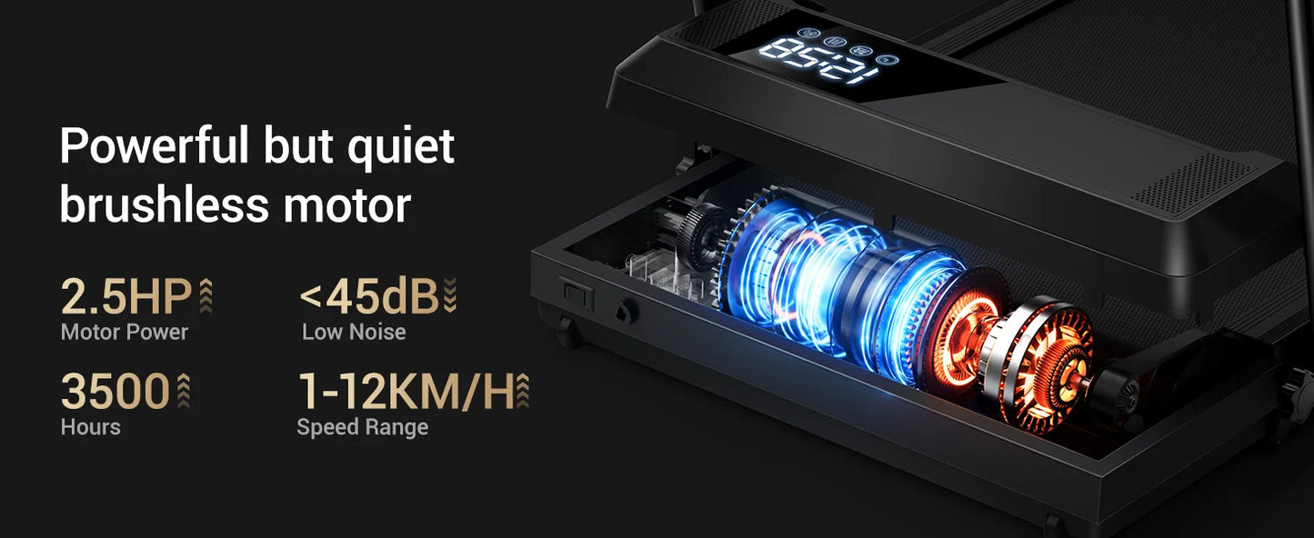 UMAY Walking Pad Treadmill Incline Under Desk Lightweight LED Display Home Office Electric Foldable Monofunctional