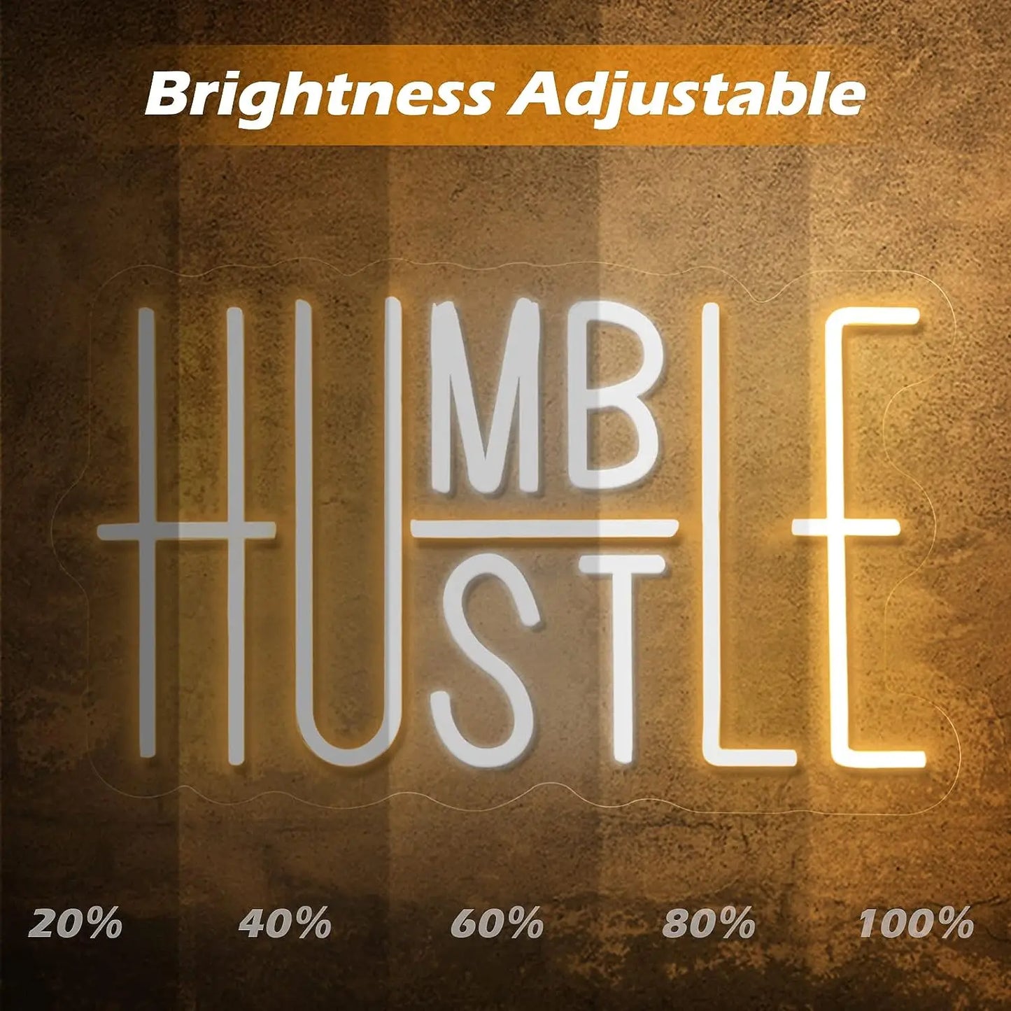 Hign Concerned Humble Hustle LED Neon Sign Wall Decor