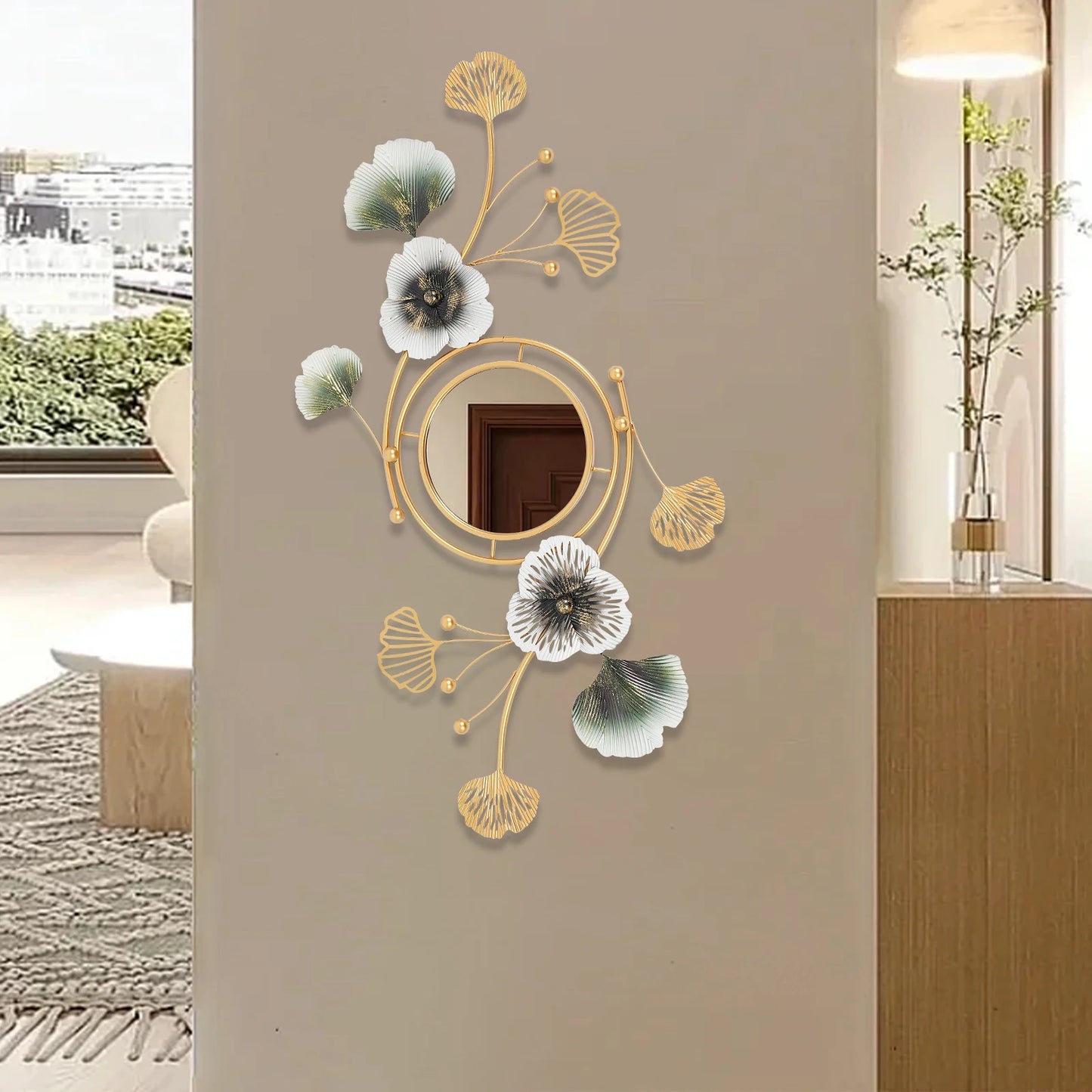 Corrosion-Resistant Modern Wall Mirror Easy to Install Decorative Mirror for Living Rooms and Bathrooms