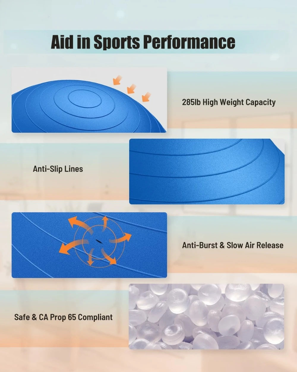 Yoga Ball Workout Ball, Explosion-Proof Stability Ball