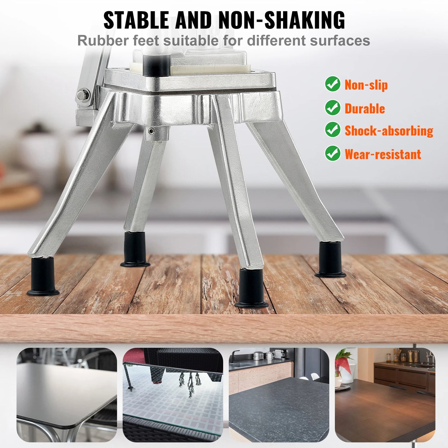 SucceBuy Commercial Vegetable and Fruit Heavy Duty Dicer and Cutter Stainless Steel Onion and French Fry Slicer