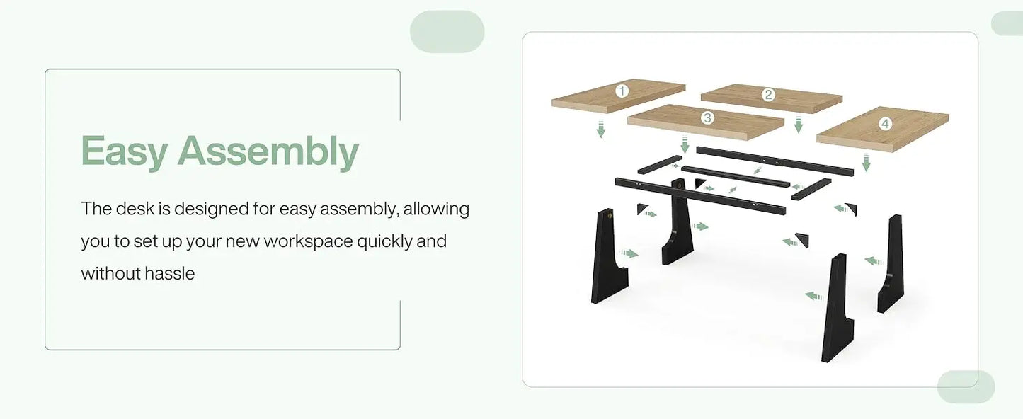 70.86 Inch Large Executive Desk Modern Rectangle Computer Office Desk with Double Wood Pedestal for Home Office Writing Table Assembly Required