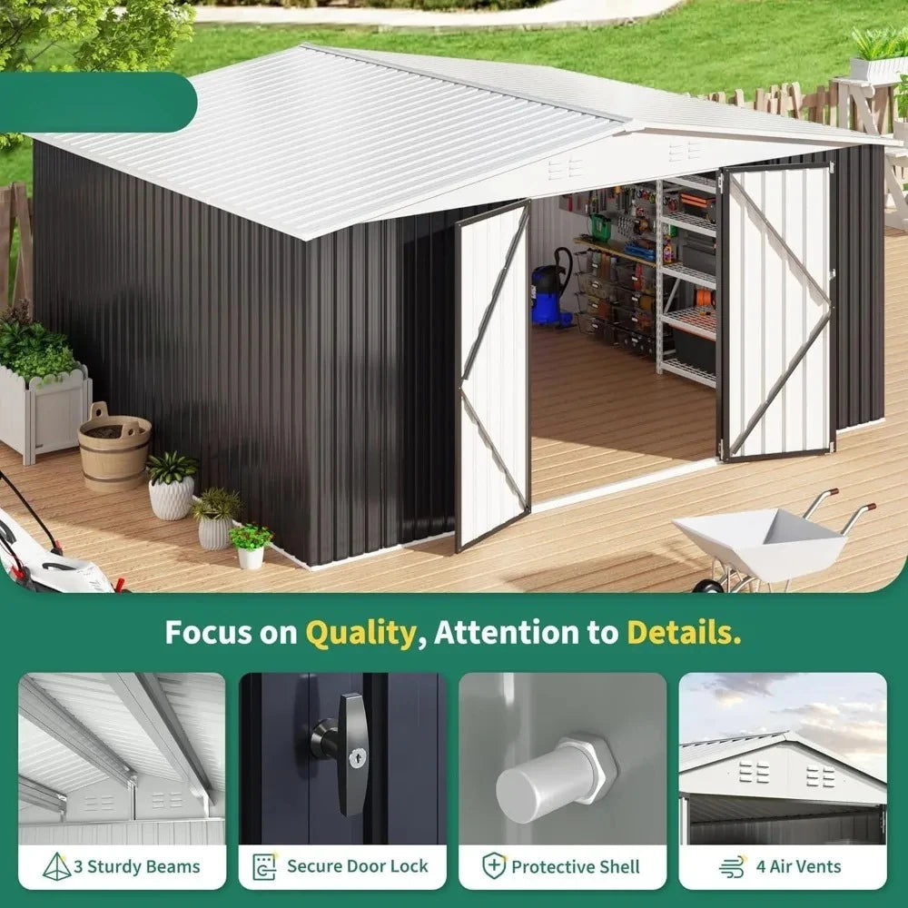 Hign Concerned Outdoor Storage Shed With Lockable Doors