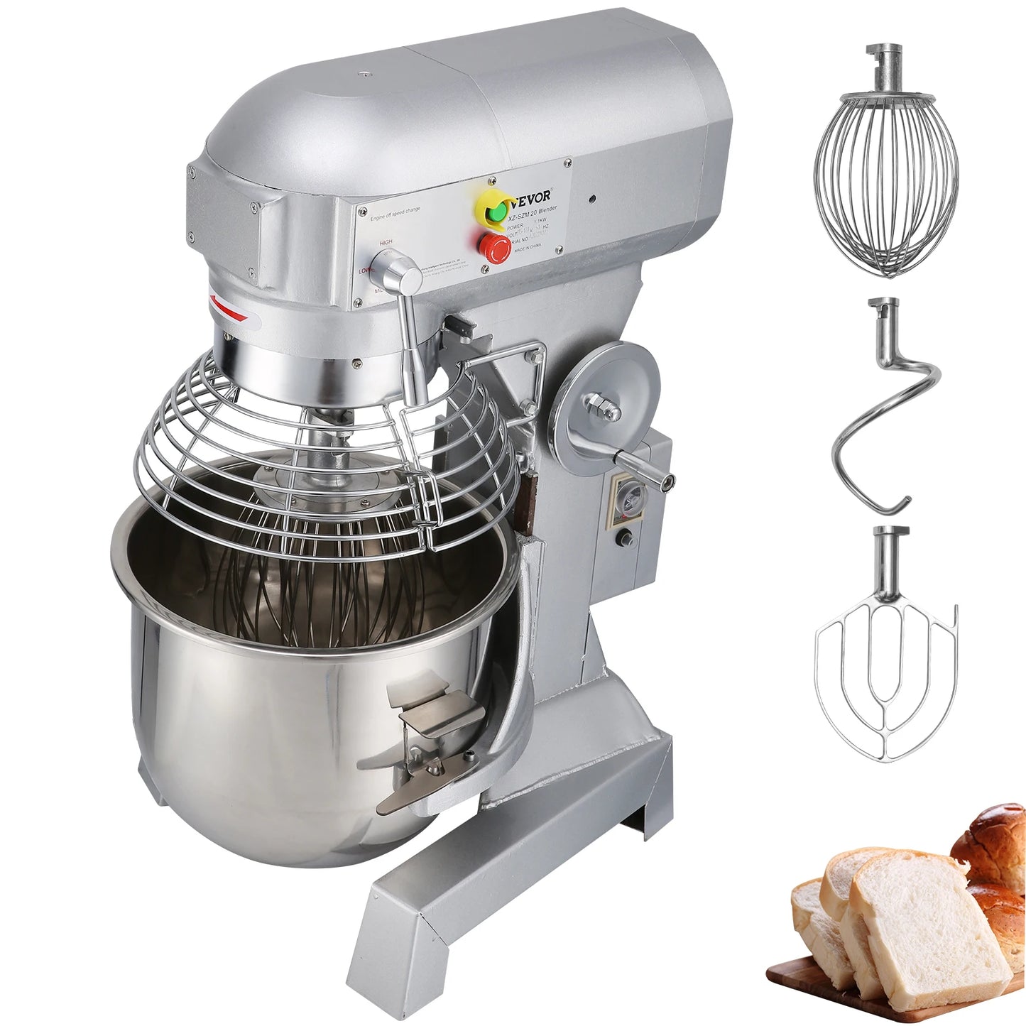 SucceBuy Electric Dough Machine 10 to 30 Liter Stainless Steel Commercial Cream Egg Whisk Mixer Kitchen Food Stand Blender