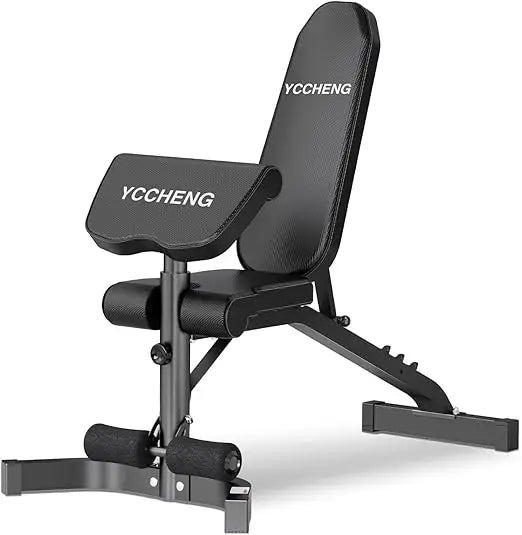 Multi-Functional Adjustable Weight Bench Workout Bench with Barbell Rack Set for Home Gym Upright Incline Flat Exercise Benches