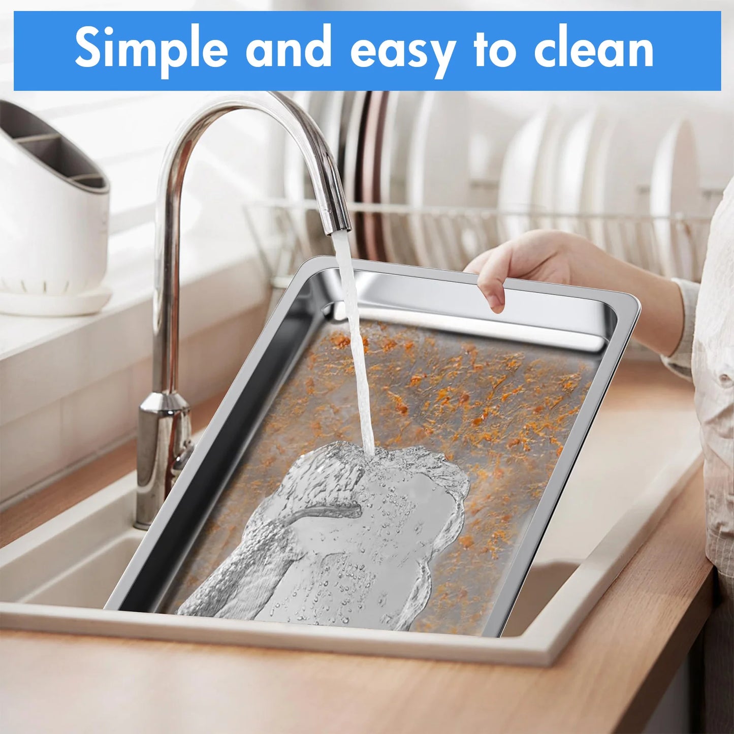 4 Pack Rectangular Chafing Dishes Set 8QT 9QT Semi Gold Plated Stainless Steel Buffet Warmer for Hotel Catering or Wedding Parties