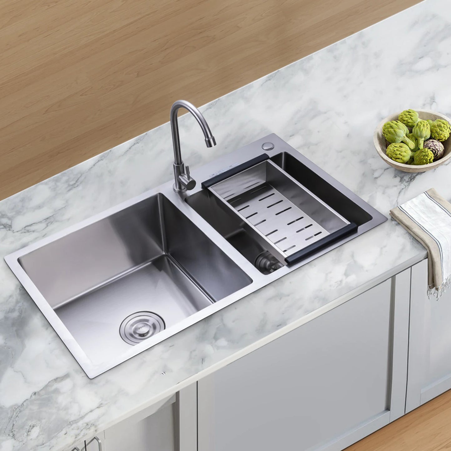 Kitchen Sinks Built-in Sink Stainless Steel Double Sink Rectangle