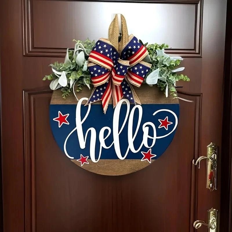 Hign Concerned Patriotic Wooden Welcome Sign For Porch