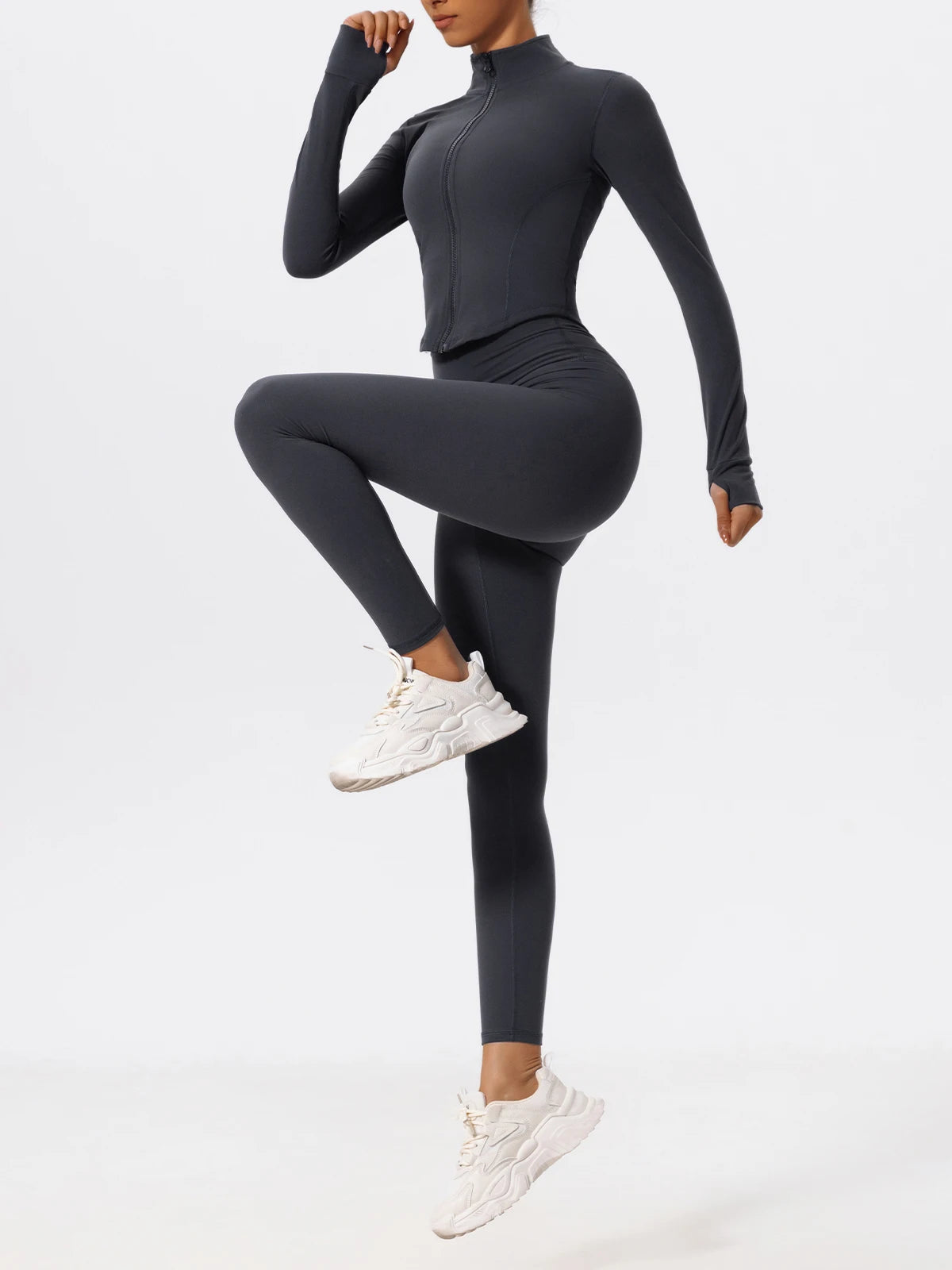 Hearuisavy Ultra Soft Long Sleeve Gym Set Women Quick Dry