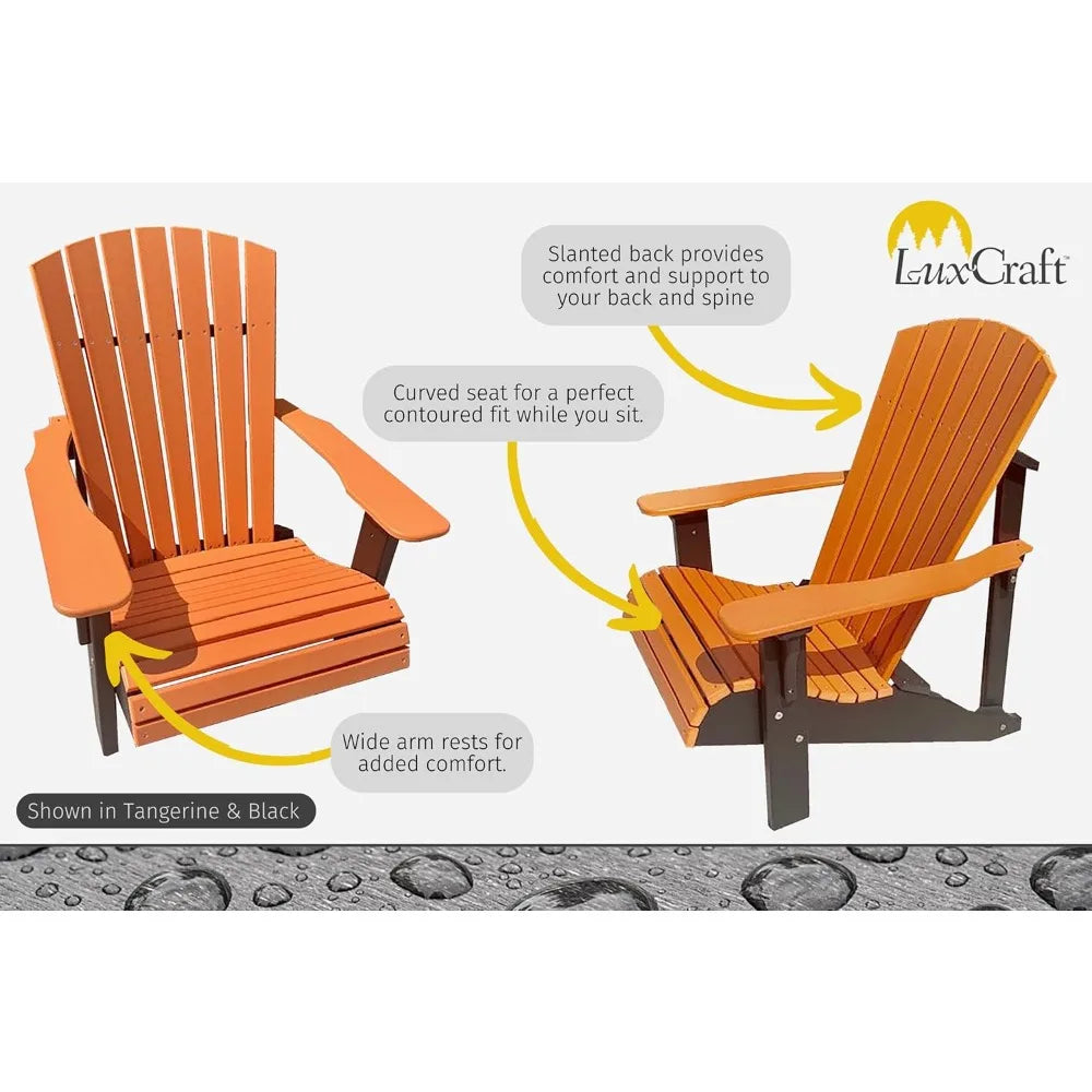 Hign-Concerned Poly Deluxe Adirondack Chair Outdoor Patio