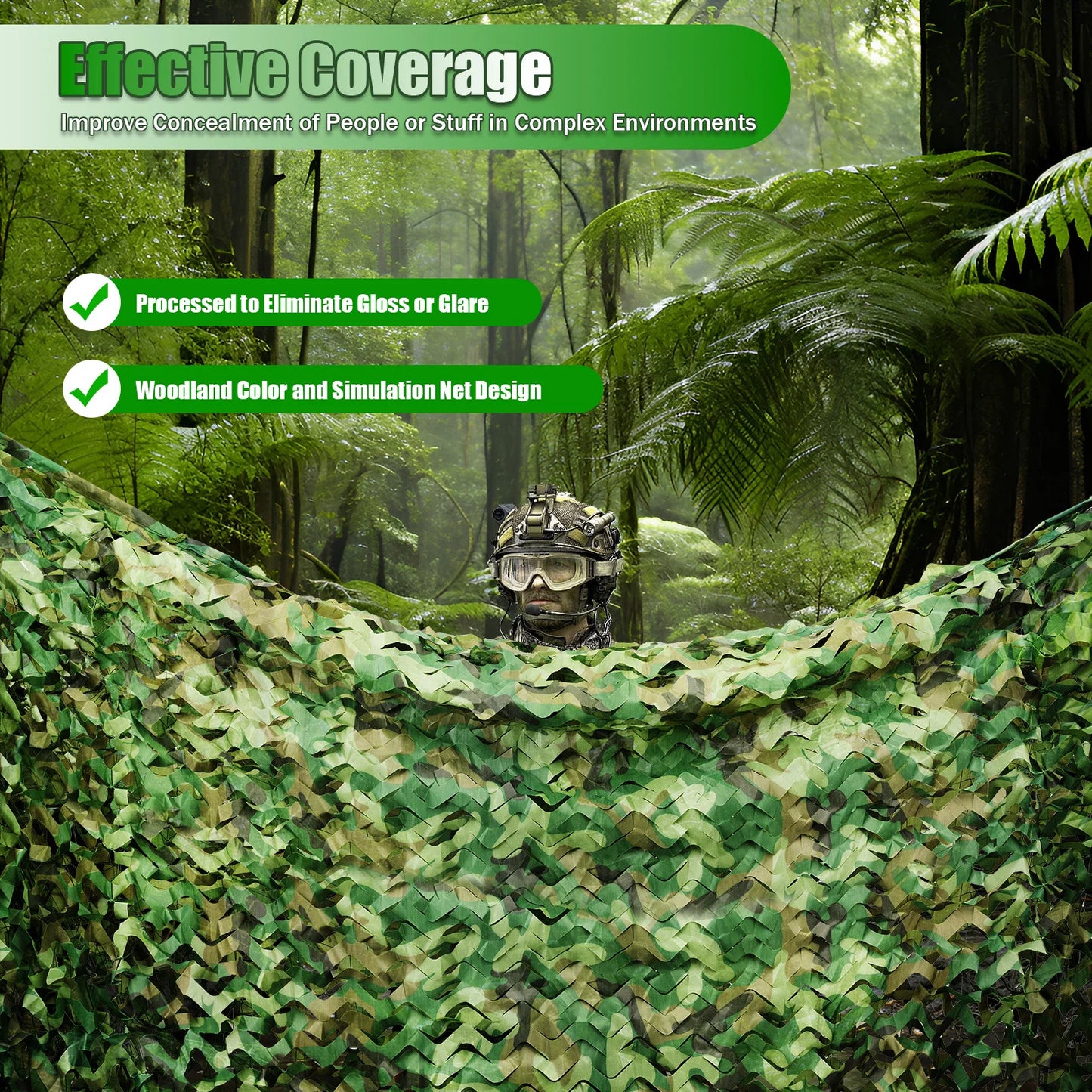 8x8m Military Camouflage Net Woodland Hunting Army Training Sunshade Mesh Net