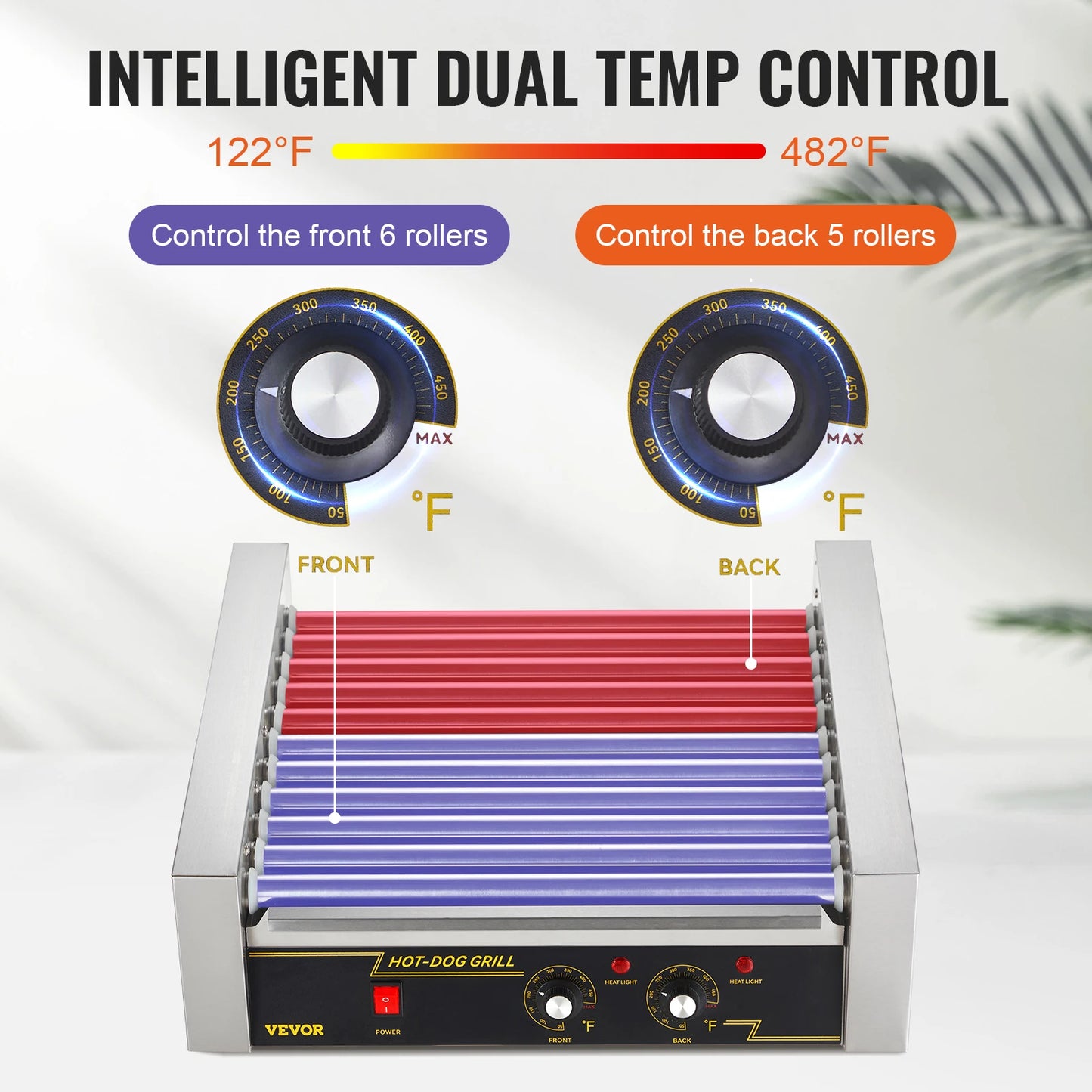 VEVOR Electric Sausage Maker Hot Dog Roller Grill Machine 5 Rods 7 Rods 11 Rods for Camping Party Home Use 110V Commercial Barbecue Appliance