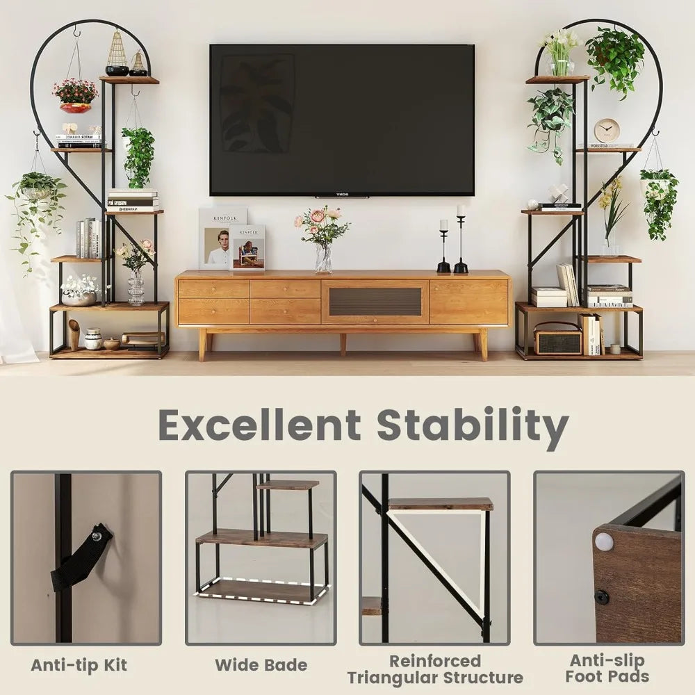 Giantex 6 Tier Tall Metal Plant Stand With Heart Shelves