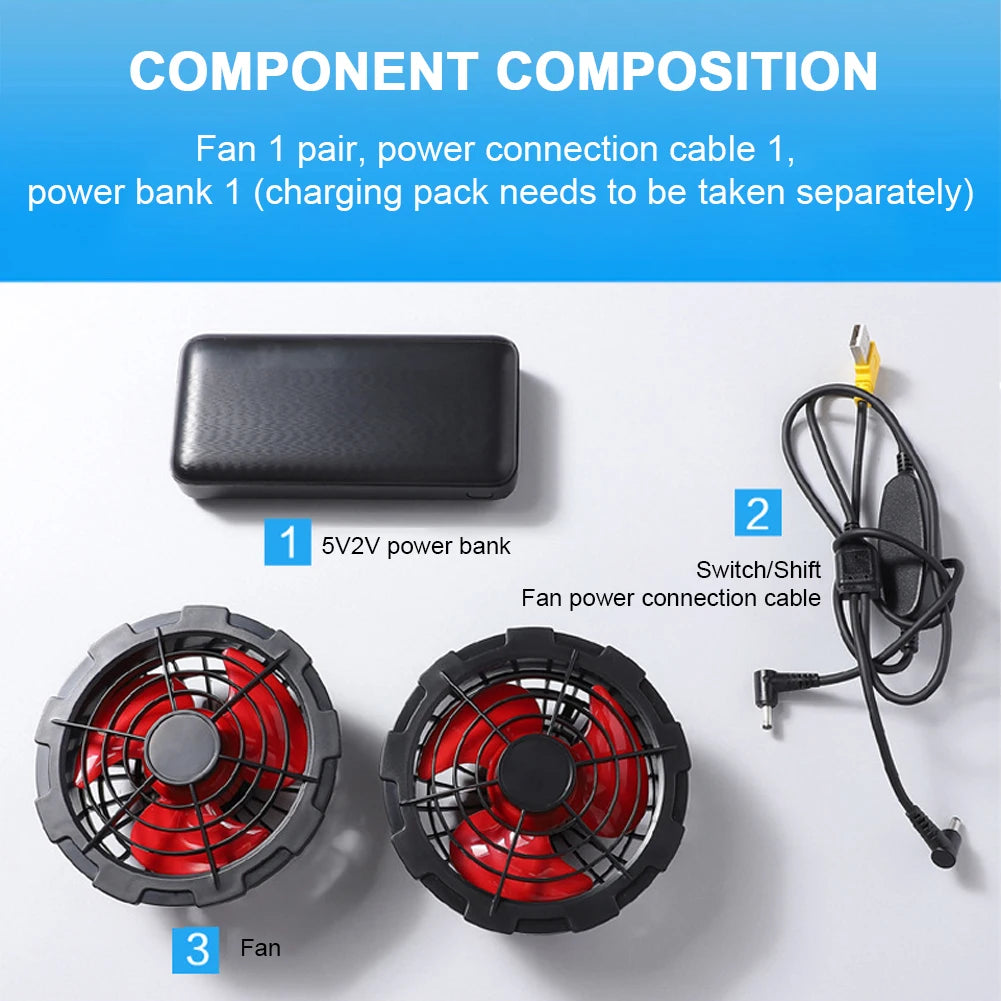 Wearable Cooling Vest Heat Resistant Air Conditioner Clothes Breathable Cooling Fan Vest for Summer Camping Fishing Hiking Work