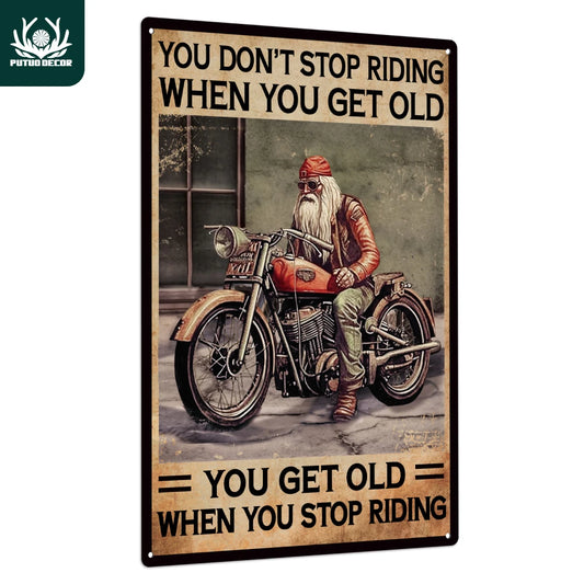 Putuo Decor Vintage Riding Tin Sign Metal Retro Wall Art