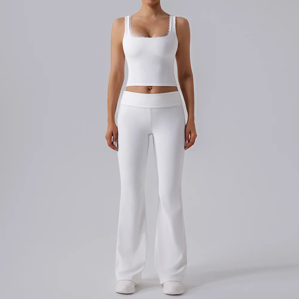 Heart And Home Shop Women Lace Yoga Set High Waist Leggings