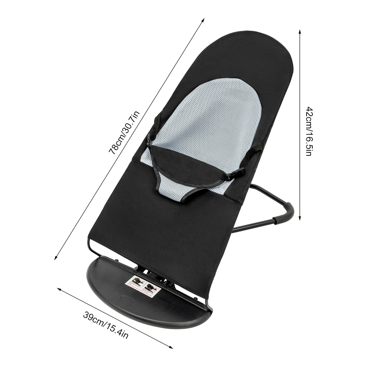 Pet Rocking Chair, Stainless Steel Bracket, Height Adjustable,  Foldable, Portable Puppy Rocker Bed with Anti-slip Pads for Home