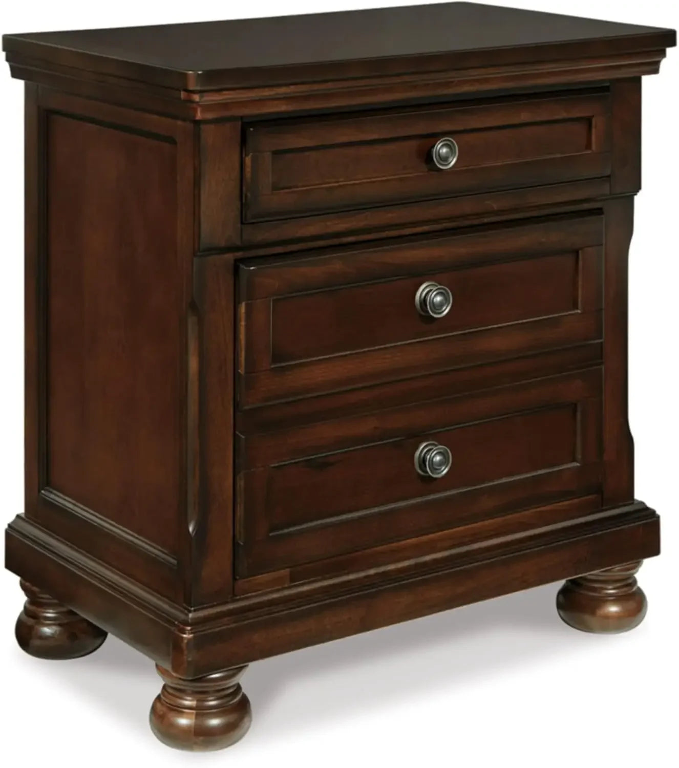 Porter Classic 2 Drawer Nightstand with Dovetail and Ball-bearing Construction, 29.88" Tall, Dark Brown