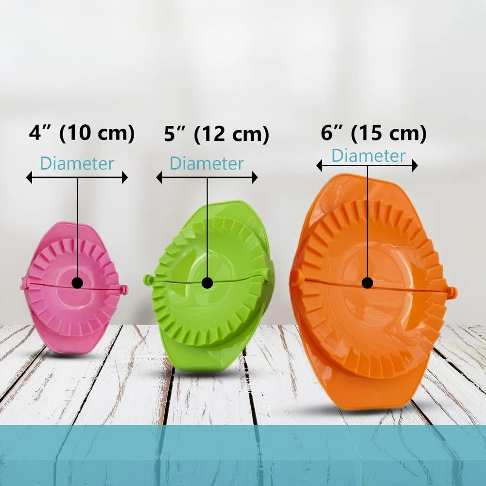 3 Piece Set Plastic Pastry Formers with Crimped Edge for Empanadas Dumplings and Hand Pies