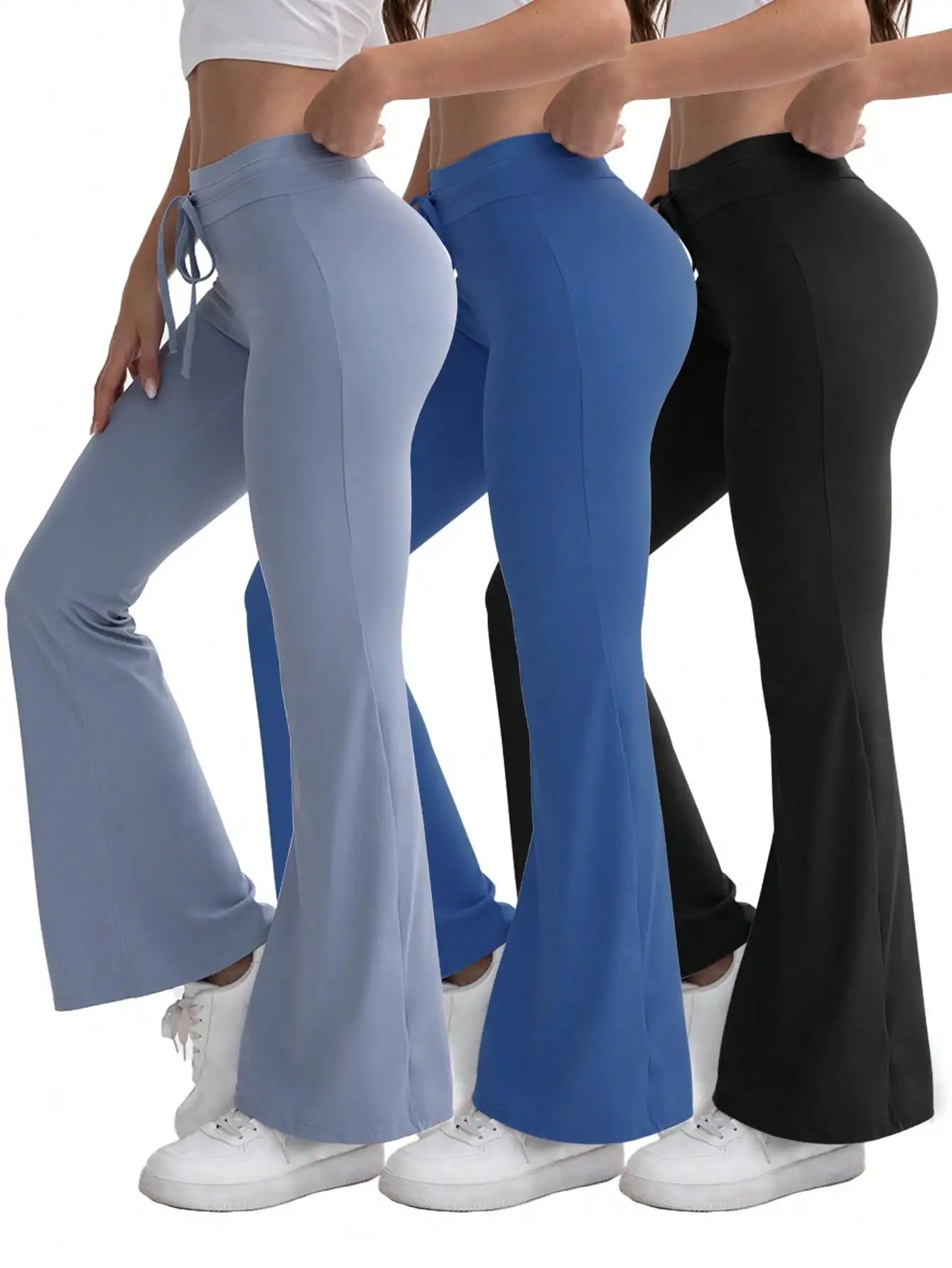 Heart And Home Yoga Flare Leg Pants Set Breathable Flex