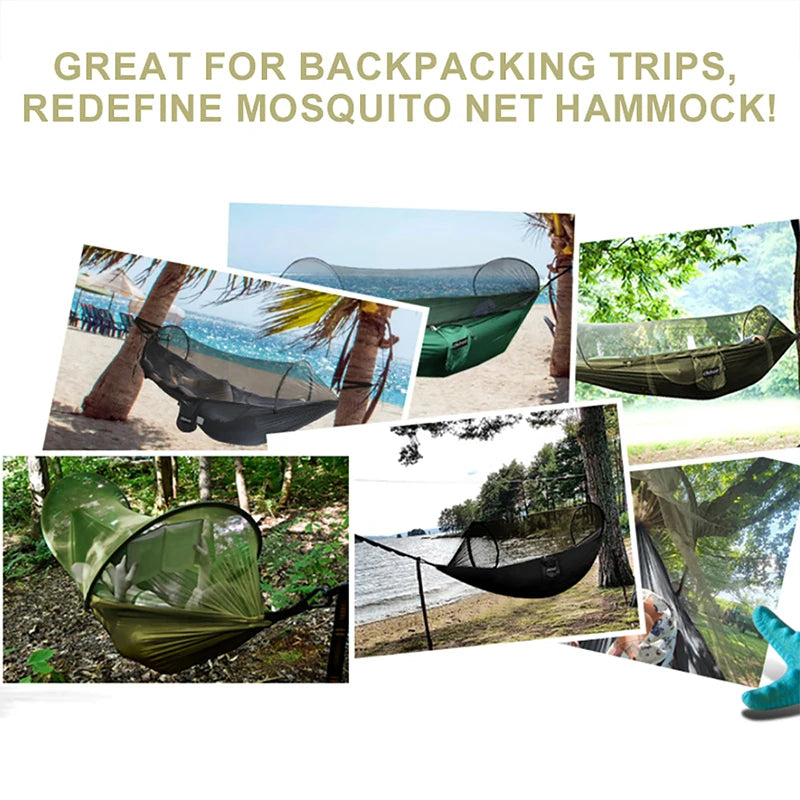 WESTTUNE Outdoor Camping Hammock with Mosquito Net Quick Open