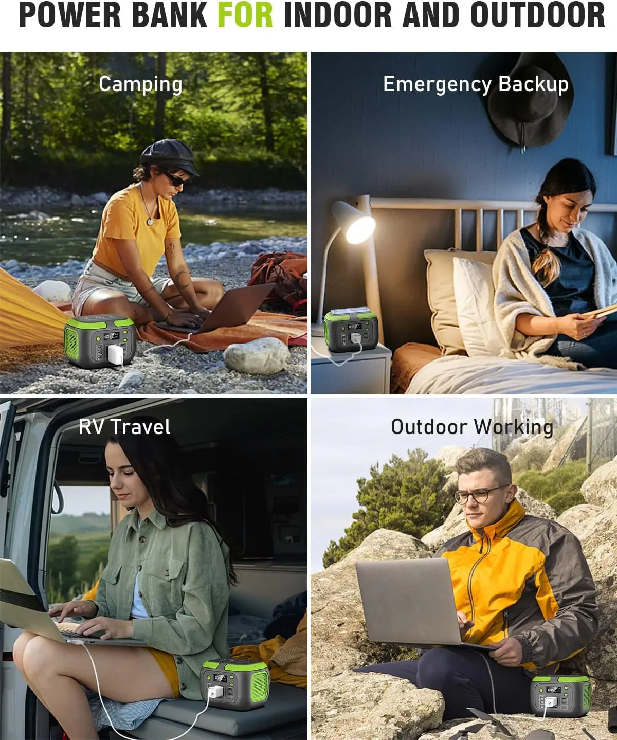 200W Portable Power Station 155Wh Solar Generator 42000mAh Power Bank with AC Outlet 110V DC USB QC3 0 for Outdoor Camping and RV