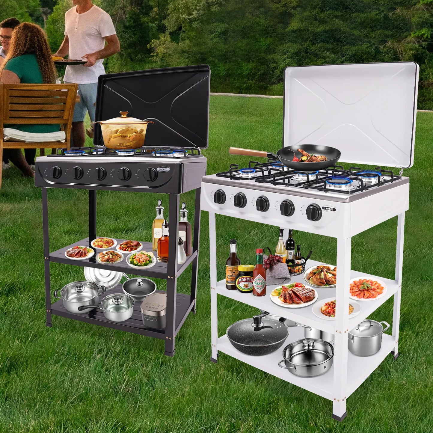 Outdoor Camping RV Propane Gas Stove With Four Burners