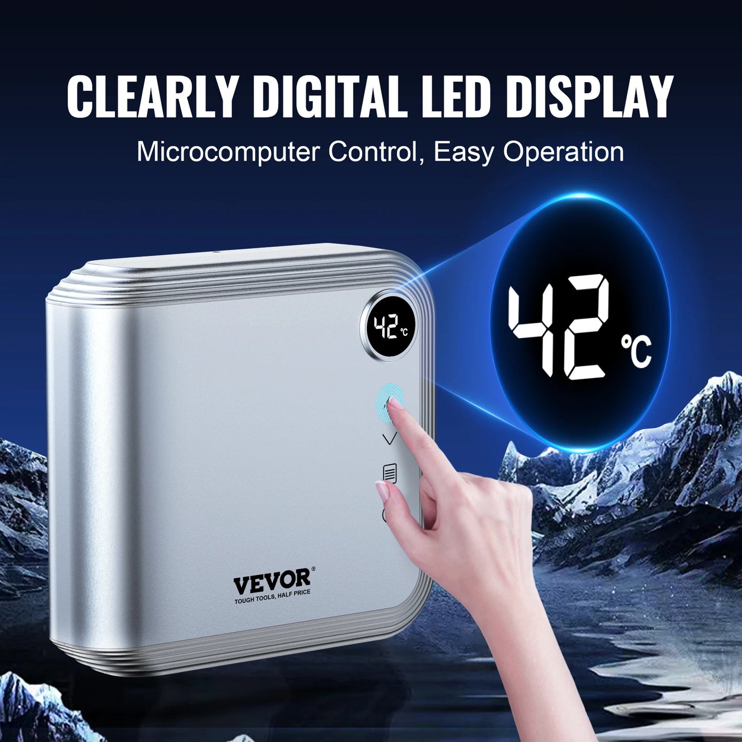 VEVOR 7KW Tankless Electric Water Heater On-Demand Instant under Sink Boiler for Kitchen Bathroom Faucet And Shower