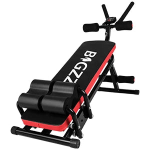 Adjustable Ab Exercise Bench Foldable Sit Up Bench with LCD Monitor Full Body Workout Machine Home Fitness Equipment