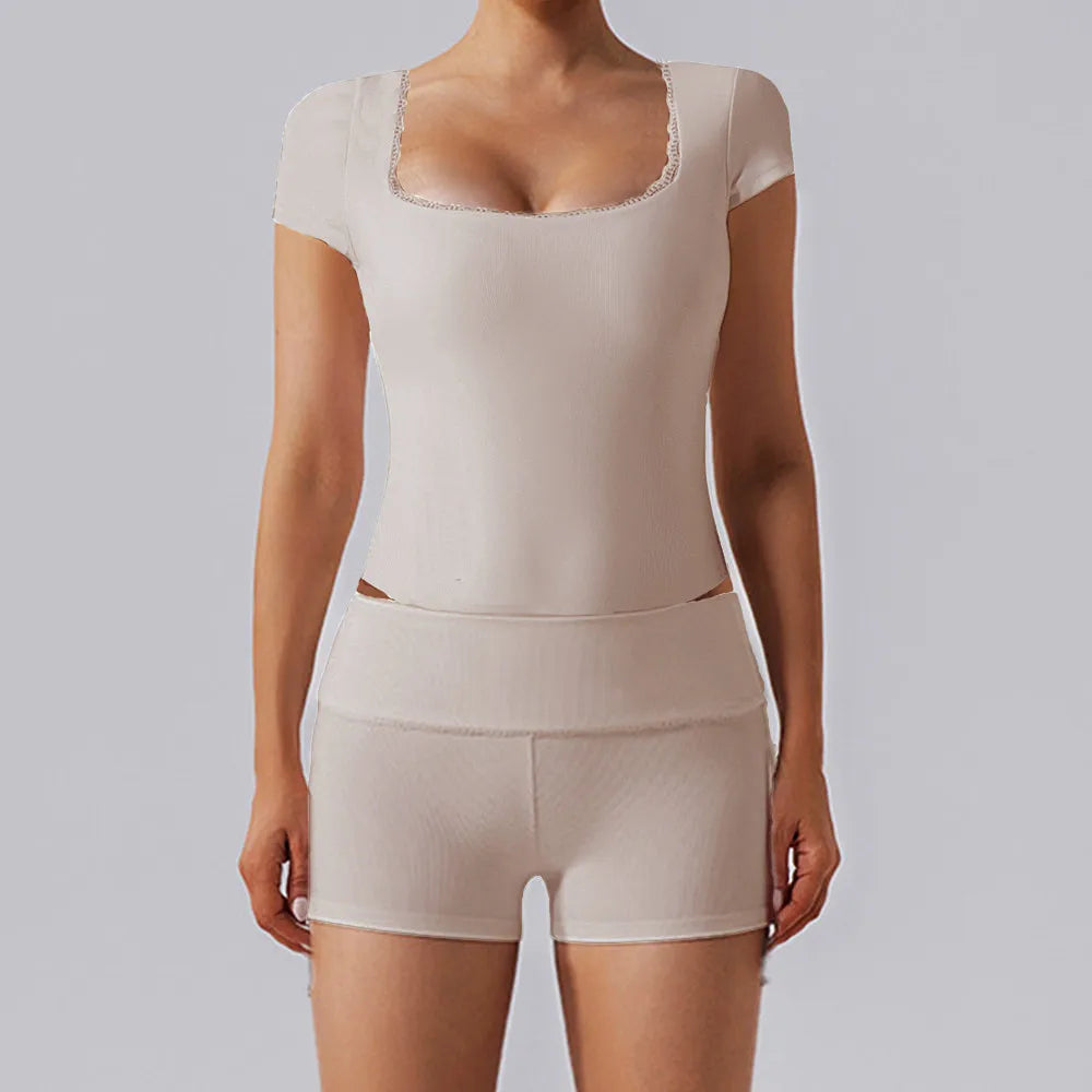 Heart And Home Lace Yoga Set Women Push Up Bra High Waist