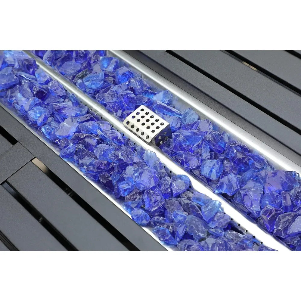 45 Inch Square Gas Fire Pit Table 50,000 BTU Outdoor Propane Fire Table for Patio Garden Camping - Modern Heating Fire Pit