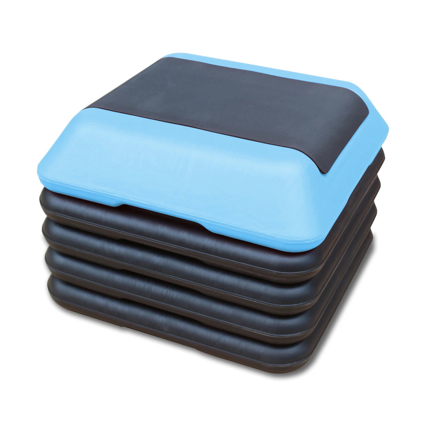 Adjustable 16"x16" Aerobic Step Platform with 4 Height Risers for Home Gym Exercise Fitness Workout