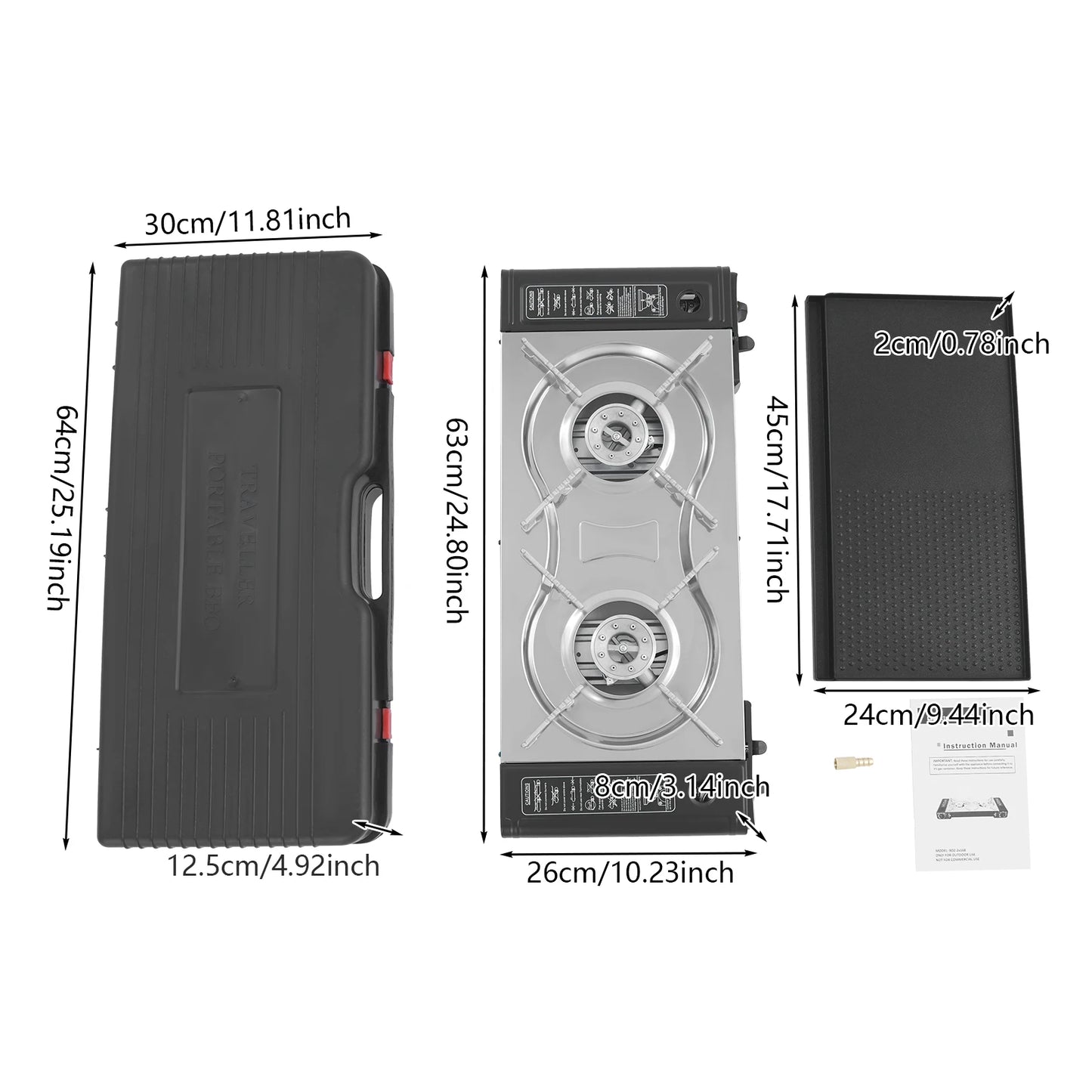 Portable Butane Camping Stove with Case Outdoor Metal Gas Stove for More Than Five Users with Ignition Device