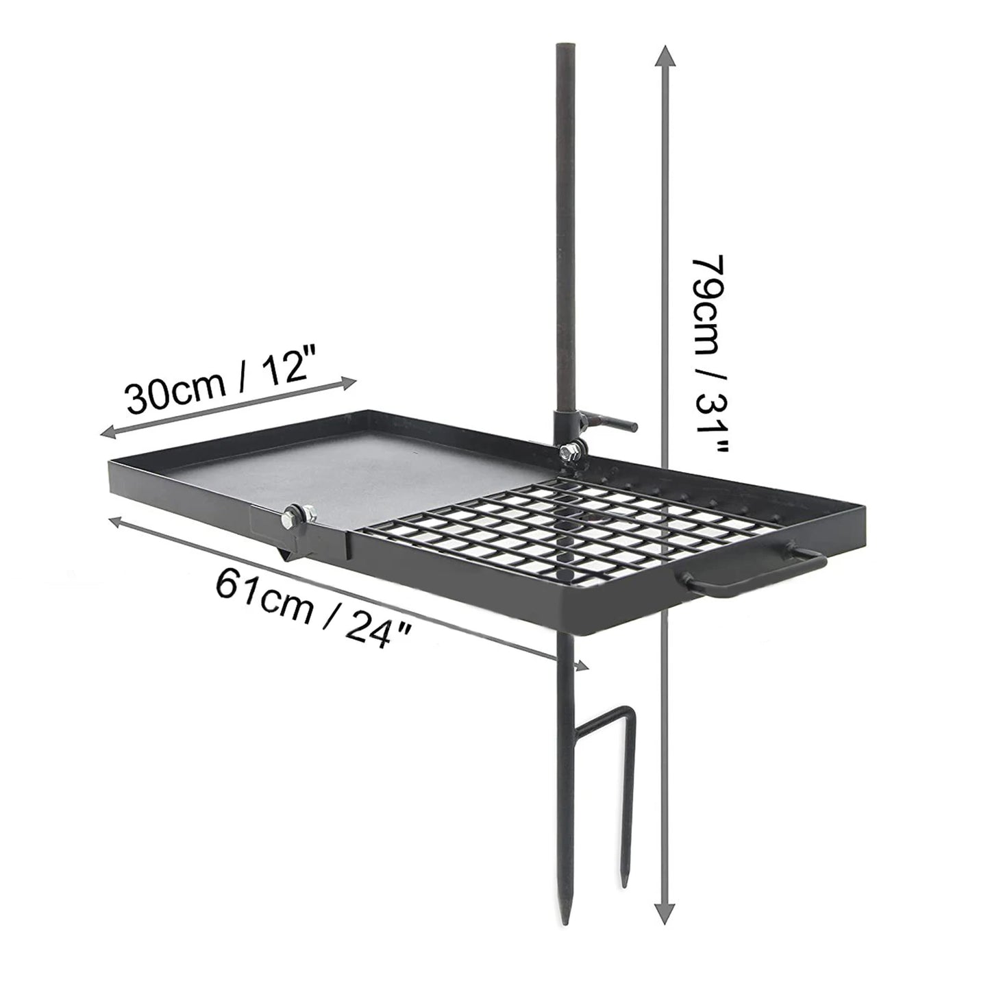 Heavy Duty 24 Inch Folding Campfire Grill With Compact Storage Design