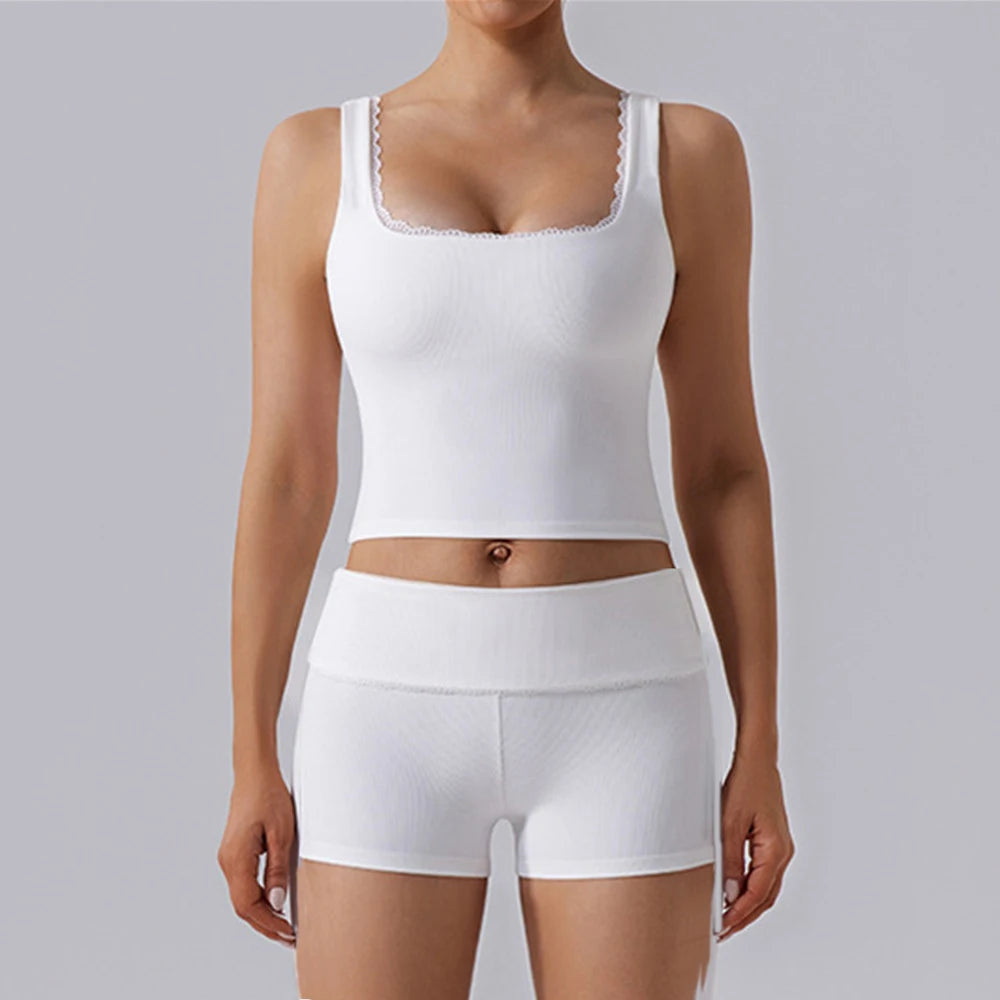 Heart And Home Shop Women Lace Yoga Set High Waist Leggings