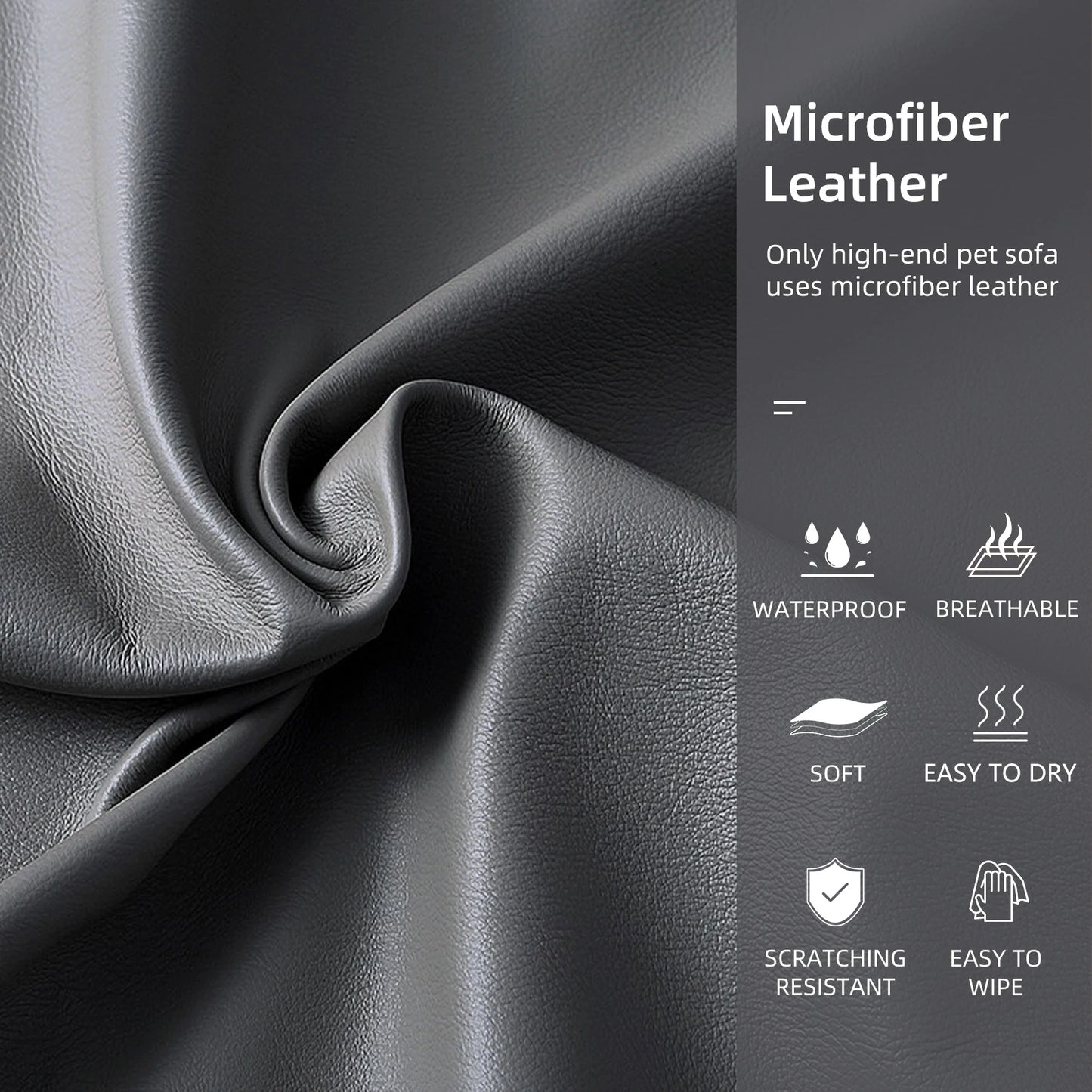 Heavy Duty Raised Dog Bed Sofa Large Cushioned Pet Couch Soft Microfiber Silicone Leather Velboa Covered Lounge for Cats And Puppies