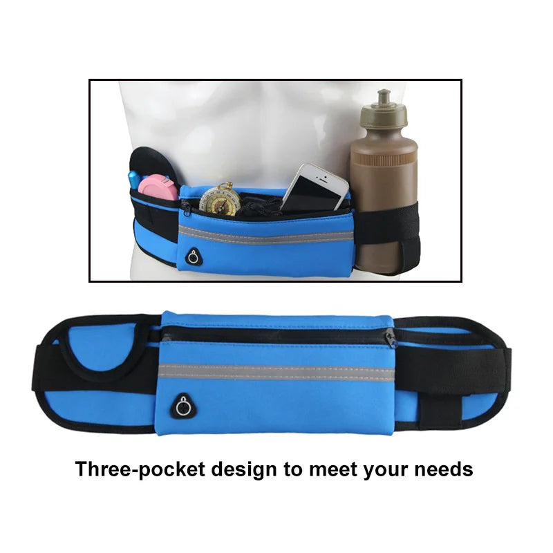 20PCS Unisex Sports Waist Bag for Outdoor Riding Running Polyester Storage Pouch with Card Slot and Headphone Hole