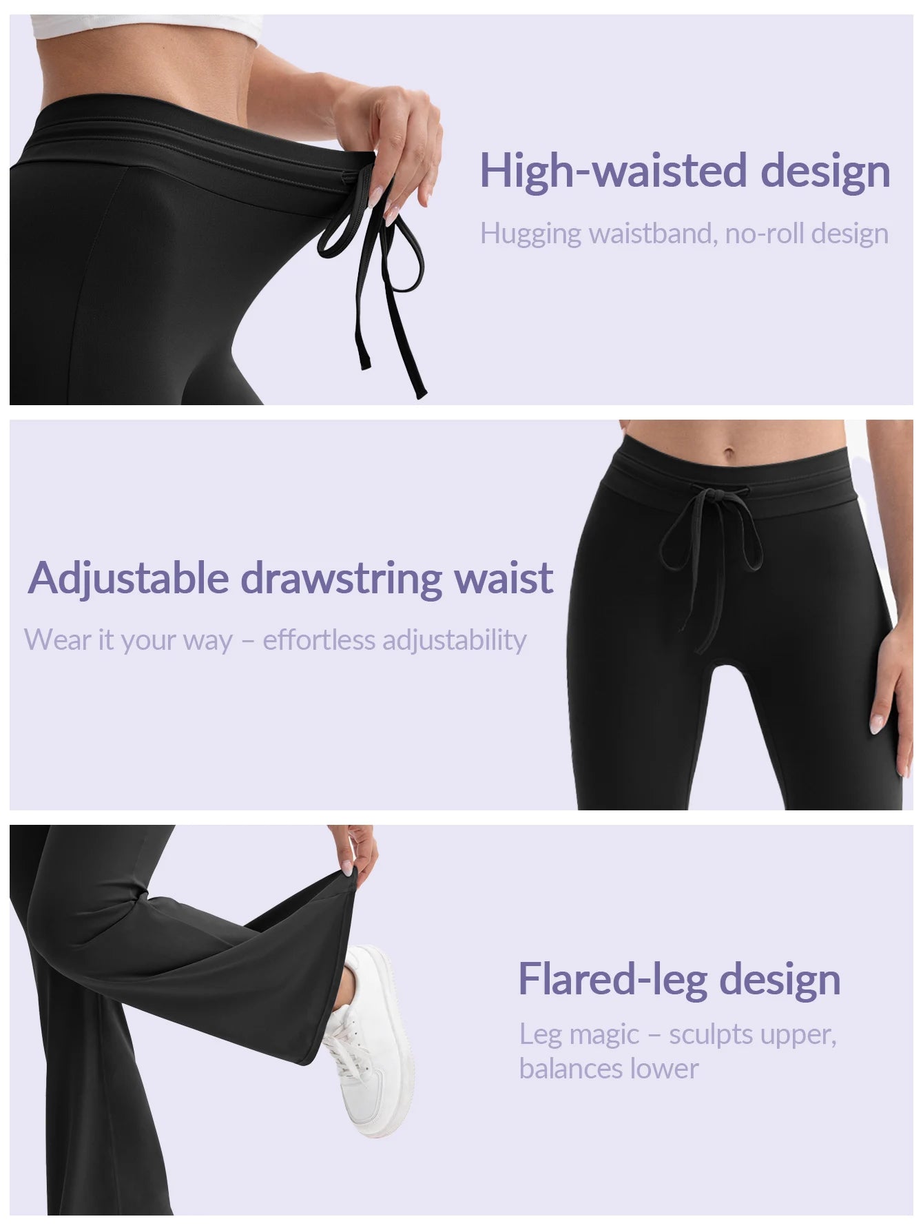 Heart And Home Yoga Flare Leg Pants Set Breathable Flex