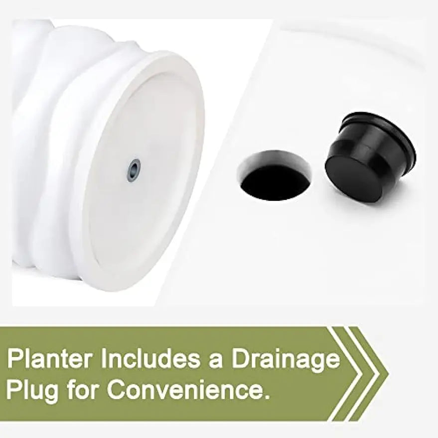 XMSJ Tall Planter Set Outdoor Indoor Pots With Drainage