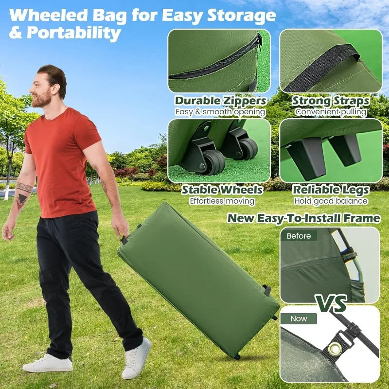 Tangkula 5 In 1 Outdoor Tent Cot With Awning Air Mattress