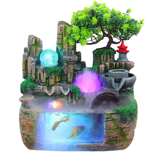 Hign Concerned Resin Tabletop Fountain Landscape Decor