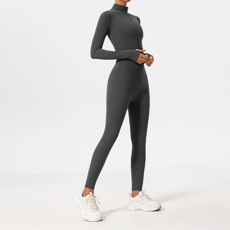 Hearuisavy Ultra Soft Long Sleeve Gym Set Women Quick Dry