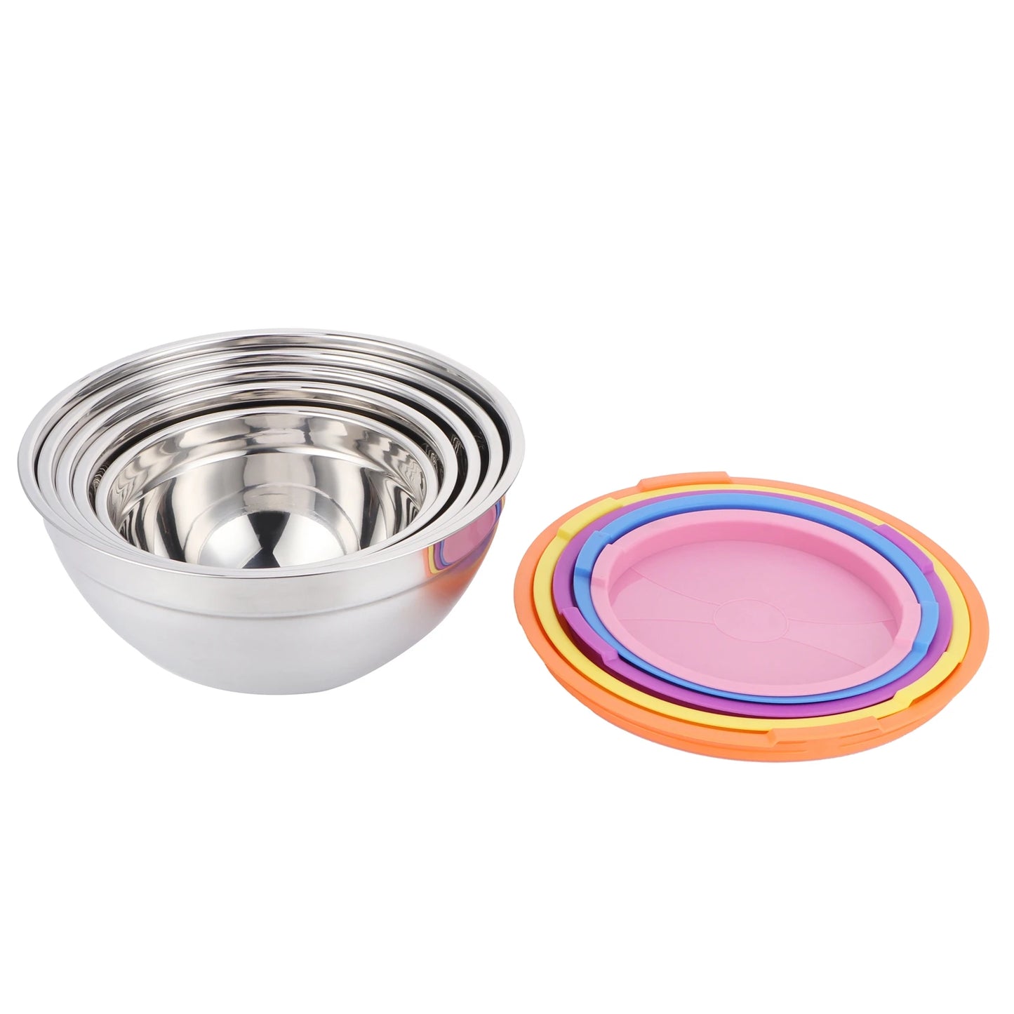 Stainless Steel Mixing Bowl Set with Lids Food Storage Containers for Kitchen Cookware