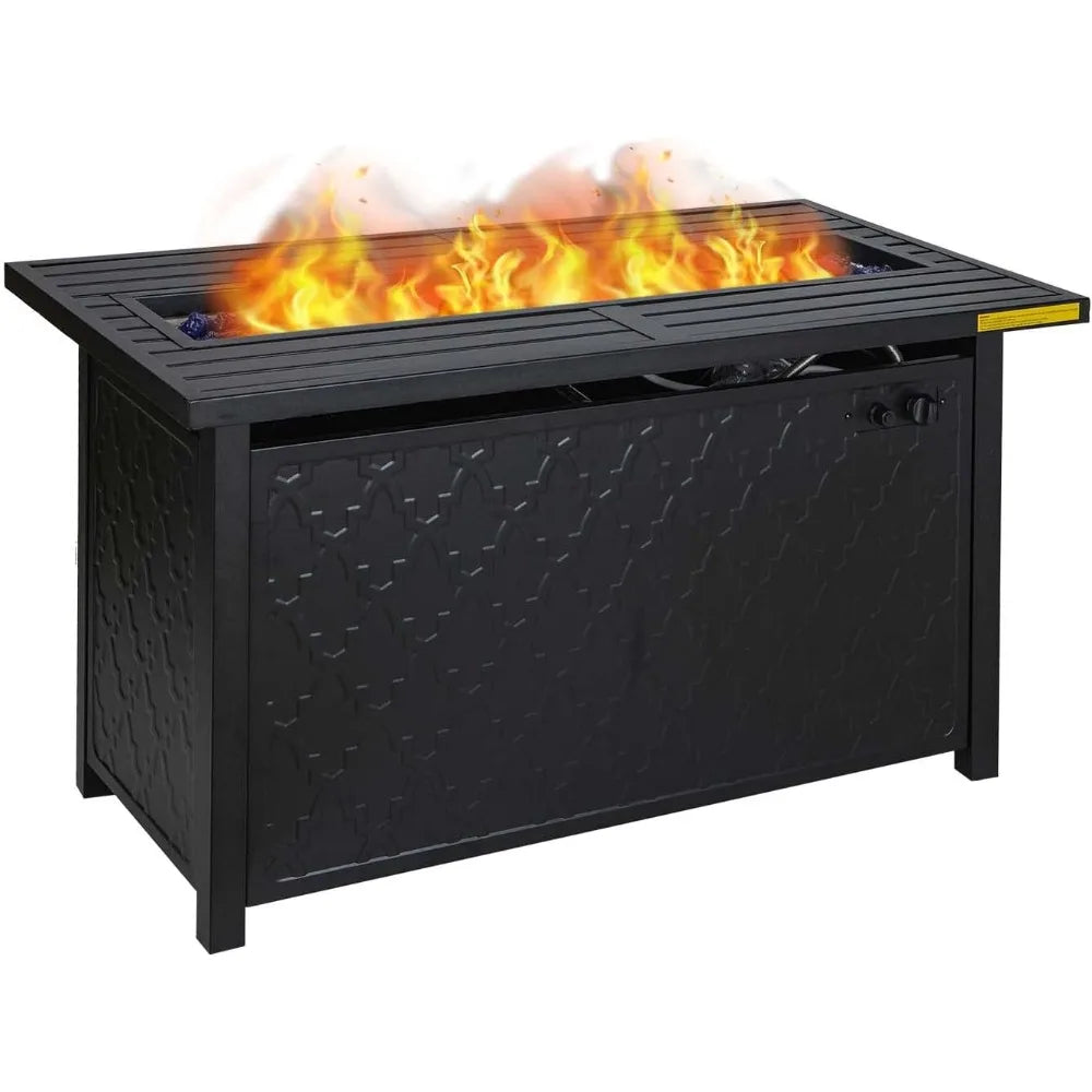 45 Inch Square Gas Fire Pit Table 50,000 BTU Outdoor Propane Fire Table for Patio Garden Camping - Modern Heating Fire Pit